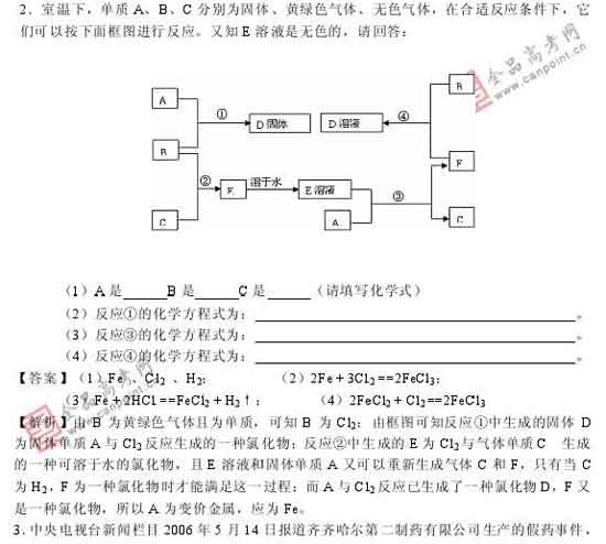 2008年高考最有可能考到的20题(化学)11
