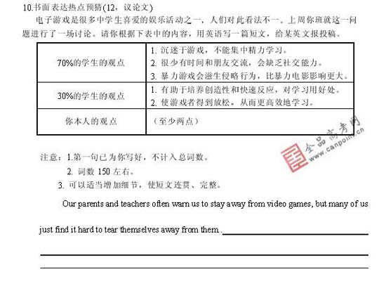 2008年高考最有可能考到的20题(英语)20