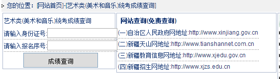 新疆2015年美术统考成绩查询入口2