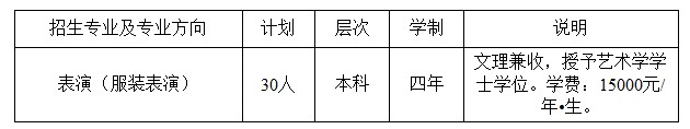 天津科技大学2014年表演（服装表演）专业招生简章2