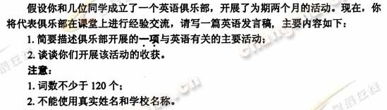 2010年湖南高考英语作文题目2