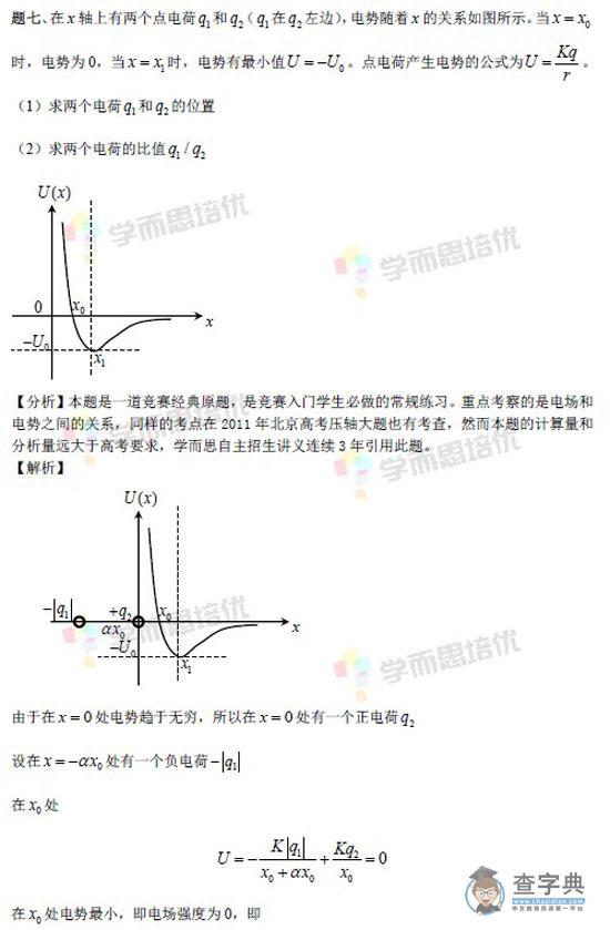 2014年自主招生华约联盟物理真题解析4