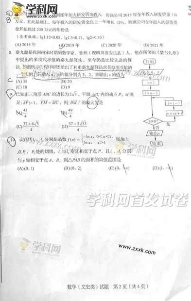 2016四川高考数学文试题2