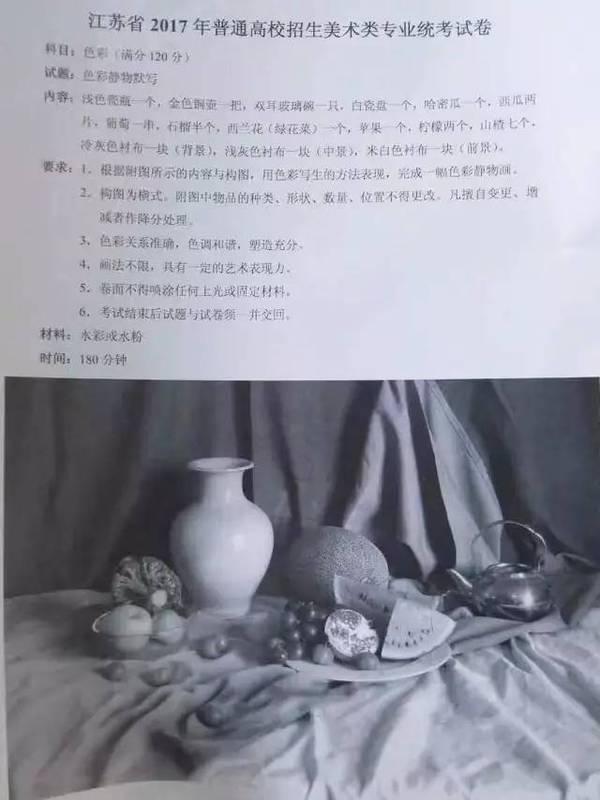 2017艺考：江苏联考试题出炉！3