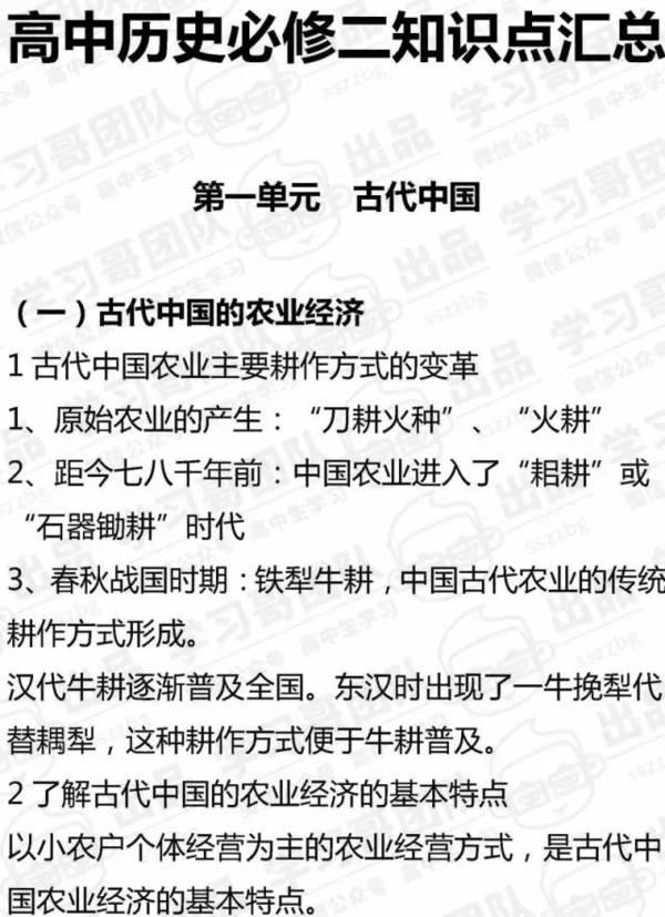 高中历史必修二知识点全汇总1