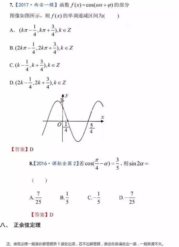 2017年高考数学试题文科考点分析及预测！7