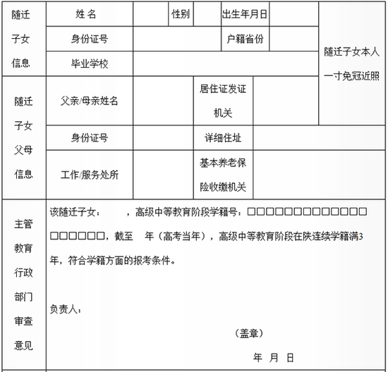 陕西发布2019年随迁子女高考报名通知1