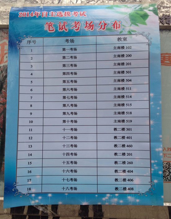 北京语言大学2014年自主选拔考试现场（图）3
