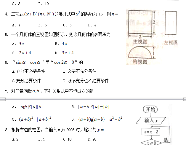 2015年全国高考理科数学试题及答案-陕西卷2