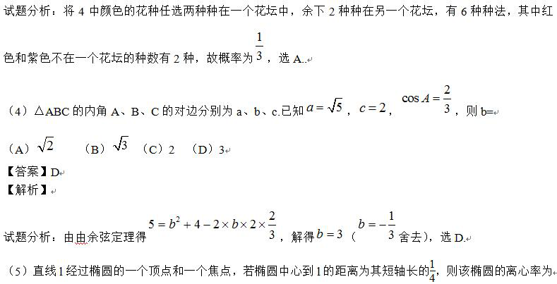 2016年高考文科数学真题-福建卷4